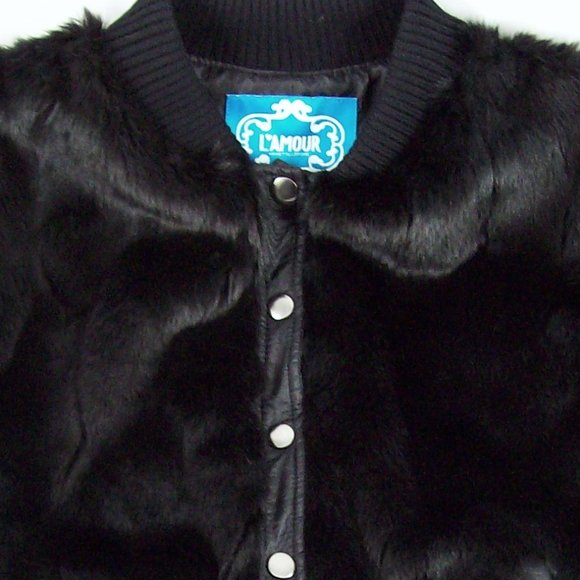 L'Amour Nanette Lepore Black Faux-Fur Jacket - Picture 3 of 7